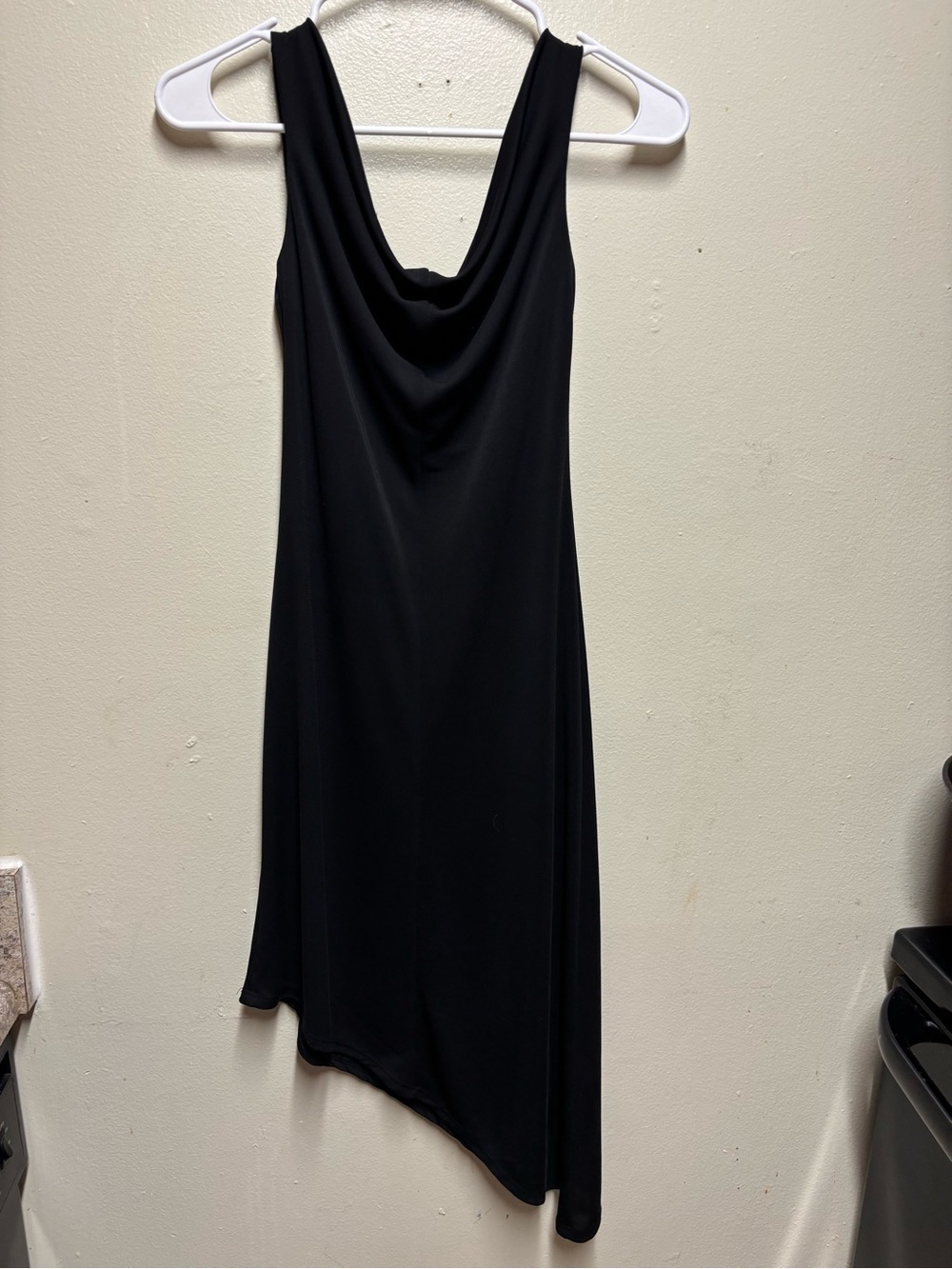 Pandora Black Asymmetrical Cowl Neck Sleeveless Dress small LBD - Picture 5 of 5